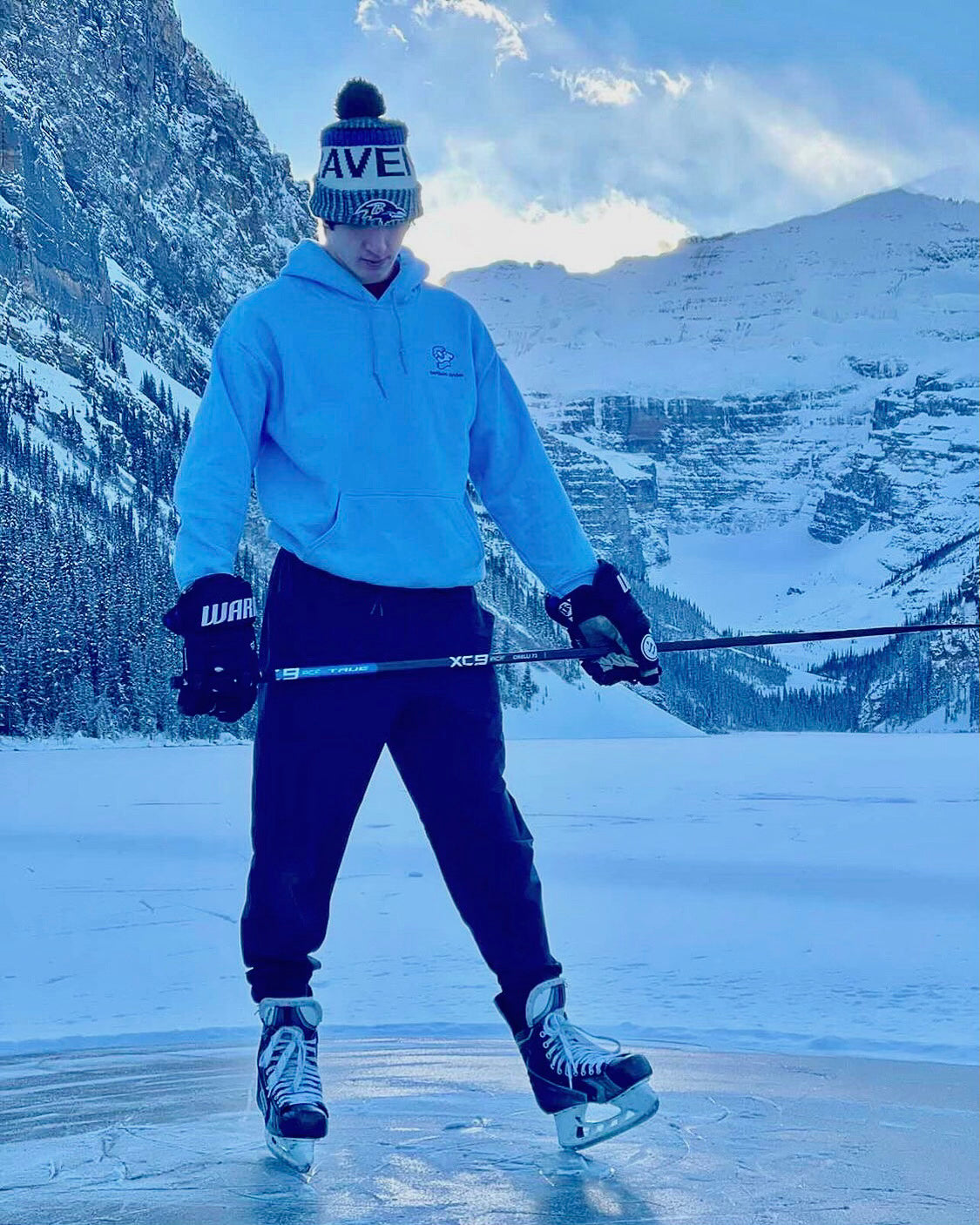 Northern Strides • Ice Blue Embroidered Hoodie
