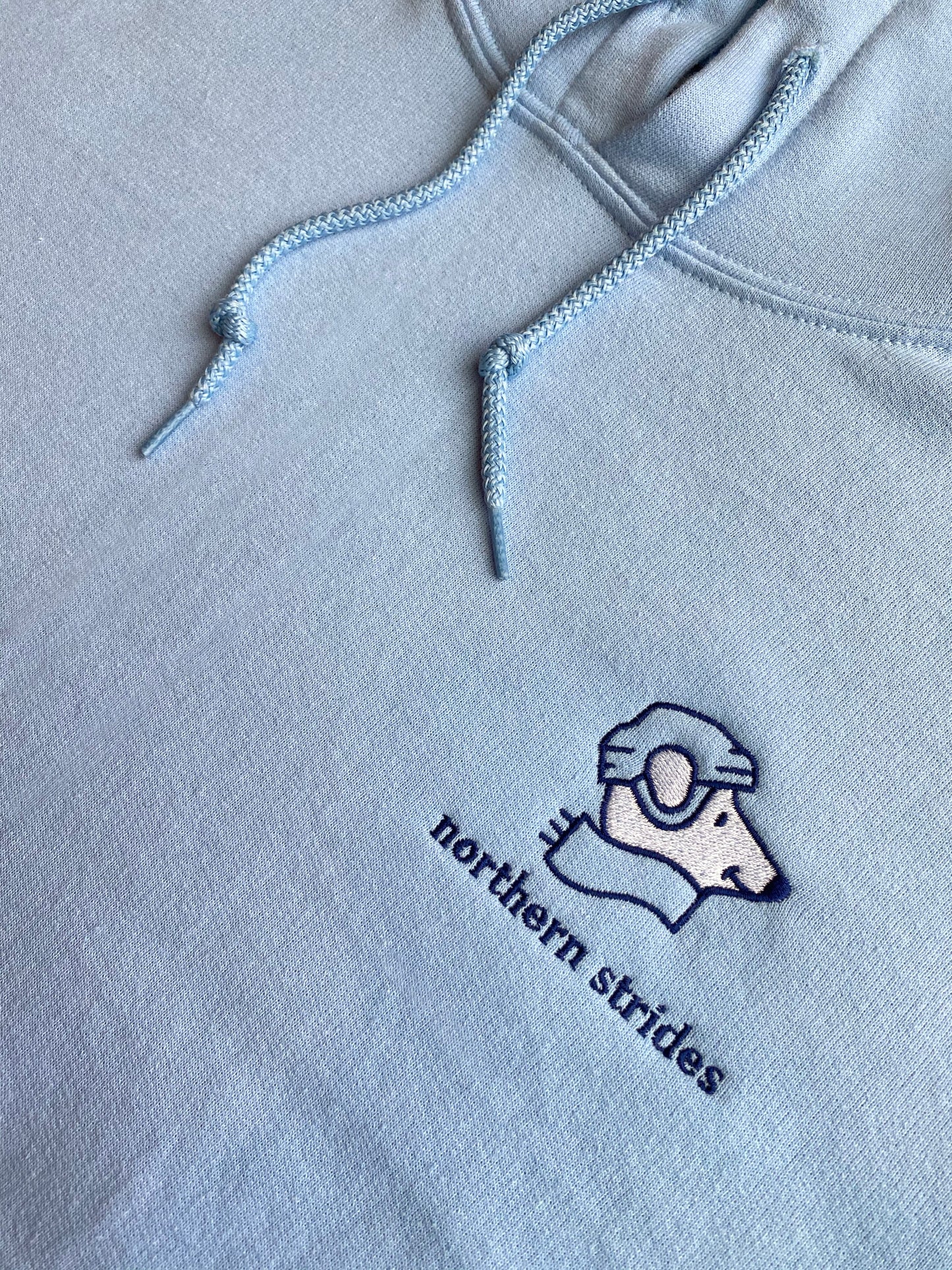 Northern Strides • Ice Blue Embroidered Hoodie