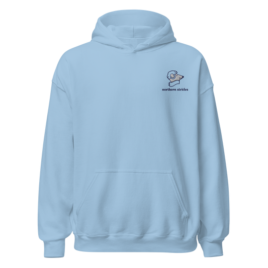 Northern Strides • Ice Blue Embroidered Hoodie